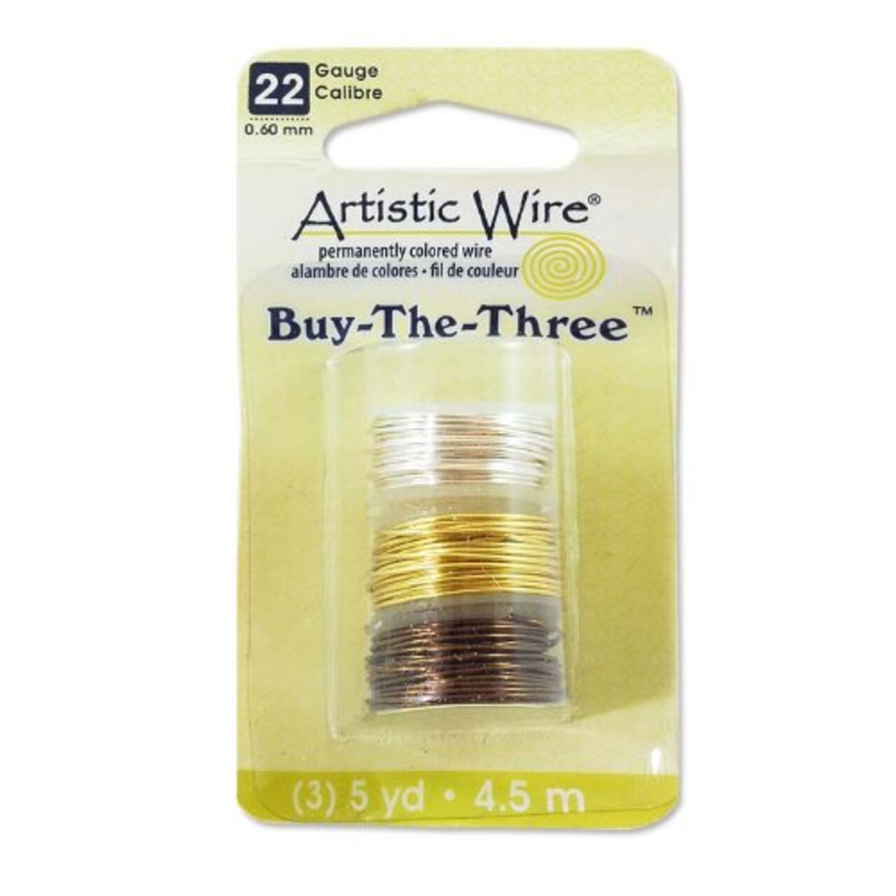 Artistic Jewelry Wire 3-Pack 22 Gauge Silver/Brass/Gunmetal (5-Yards)
